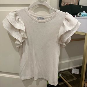 Zara flutter sleeve top